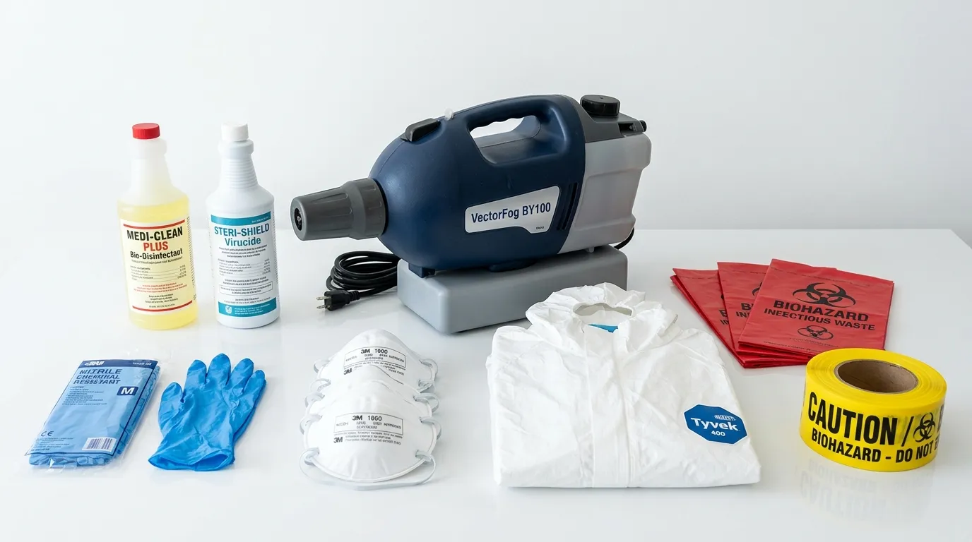 Professional biohazard remediation crew working in Lyndon