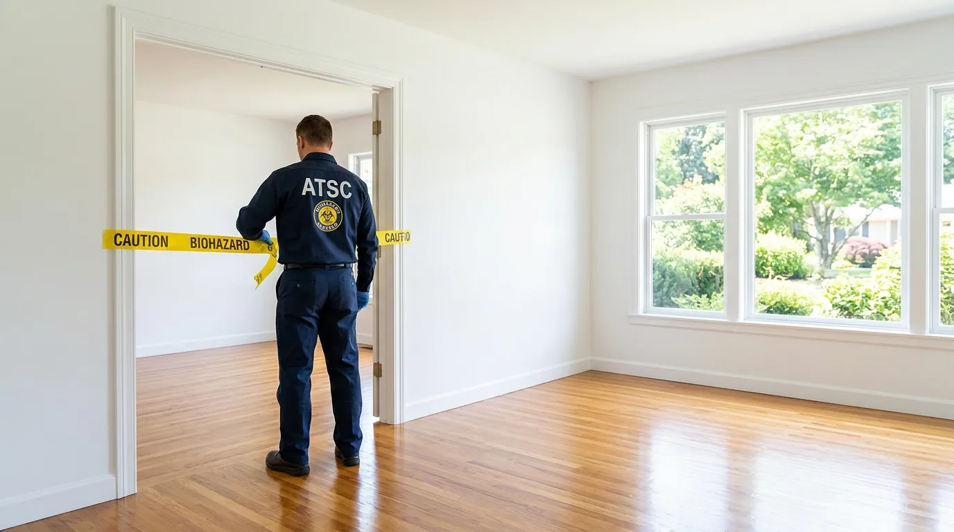 Certified biohazard cleanup crew performing Trauma Scene Cleanup in Lyndon